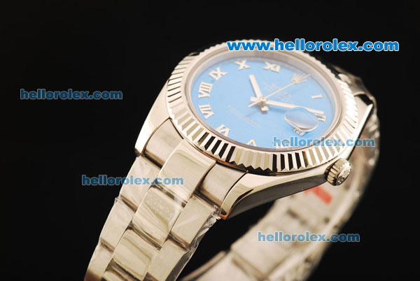 Rolex Datejust II Rolex 3135 Automatic Movement Full Steel with Blue Dial and Roman Numerals - Click Image to Close